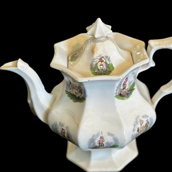 Historical Staffordshire Arms of States Ironstone Coffee/Tea Pot - Picture 4 of 14